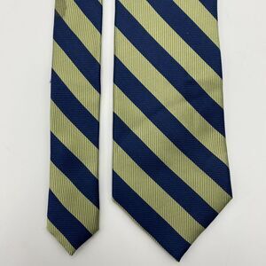 Bruno Piattelli Tie Silk Hand Made Gold Diagonal Stripe